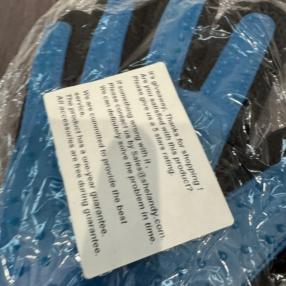 NWT Blue and Black Pet Dog Cat Grooming Gloves